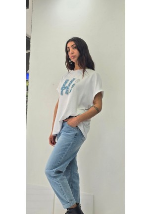 ΜΠΛΟΥΖΑ ΜΕ ΣΤΑΜΠΑ "Hi"ΒΑΜΒΑΚΕΡΗ