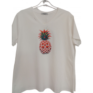 Μπλούζα με χειροποίητη στάμπα φράουλα 