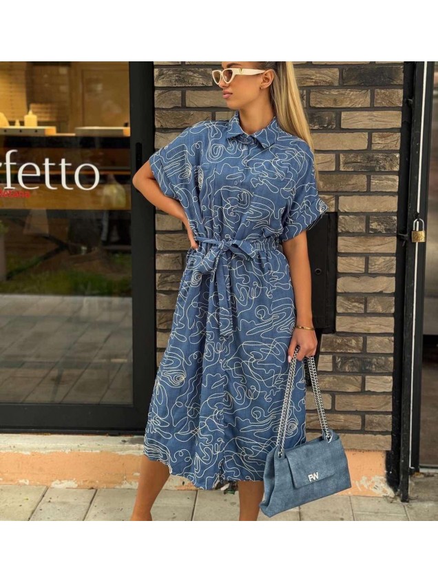 Φόρεμα μιντι σε jean απωχρωση