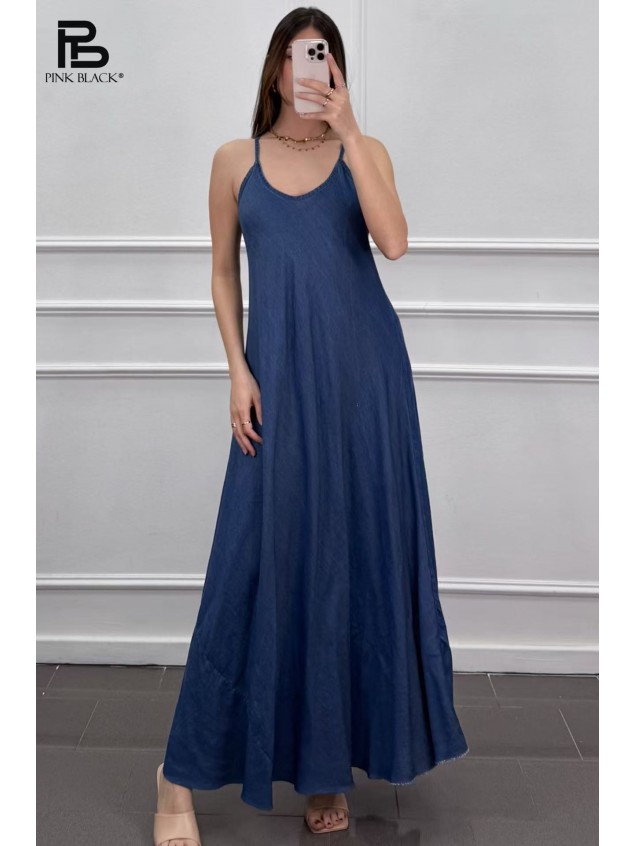 Φόρεμα μακρύ τιραντακι βισκοζι